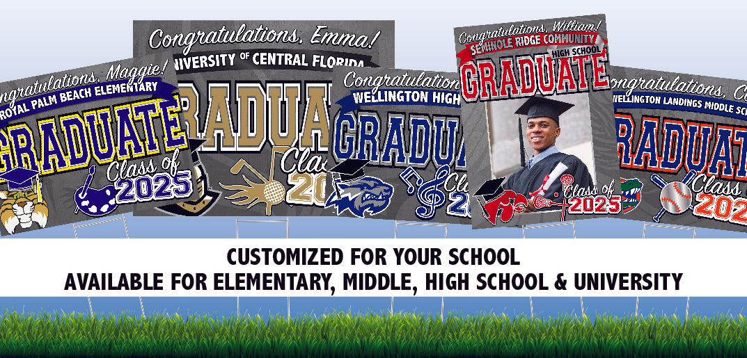 Class of 2025 Grad Sign - Full Color Yard Sign w/ Stand
