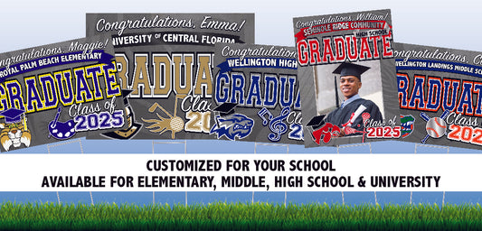 Class of 2025 Grad Sign - Full Color Yard Sign w/ Stand