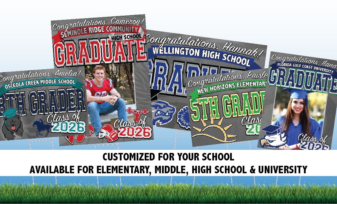 Class of 2026 Grad Sign - Full Color Yard Sign w/ Stand