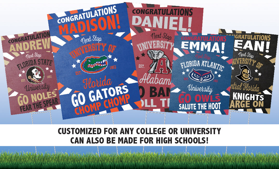 Future College University Congratulations Sign - Full Color Yard Sign w/ Stand