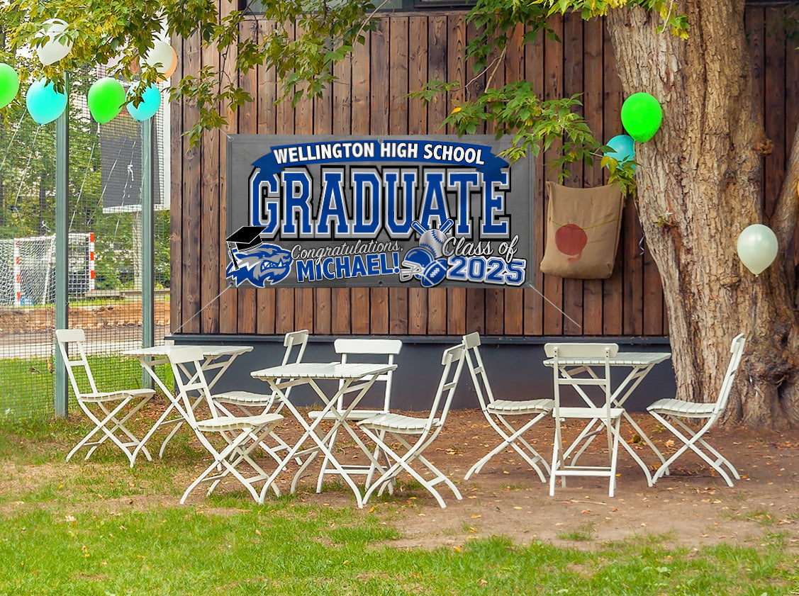 Graduation Banner - 13 ounce vinyl Banner w/ Grommets for Hanging