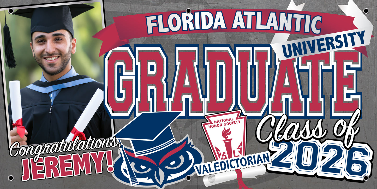 Graduation Banner - 13 ounce vinyl Banner w/ Grommets for Hanging