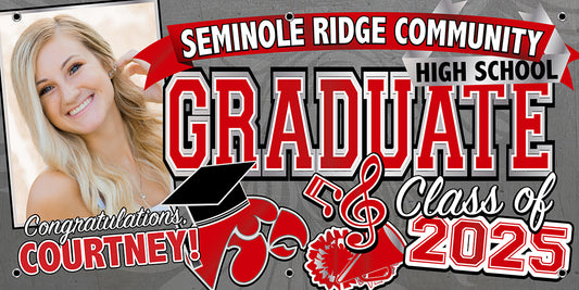 Graduation Banner - 13 ounce vinyl Banner w/ Grommets for Hanging