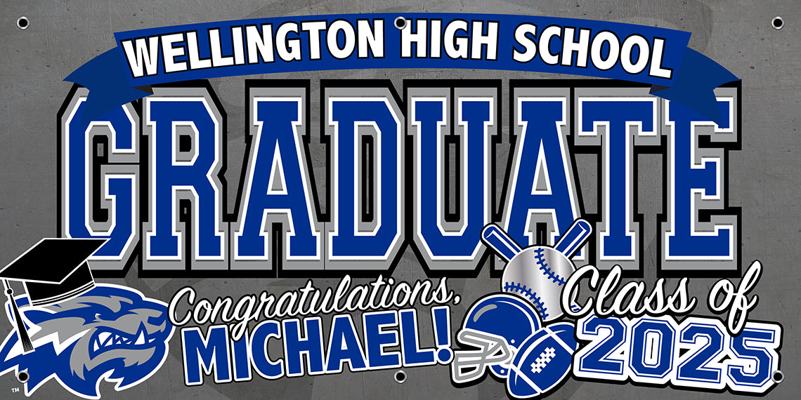 Graduation Banner - 13 ounce vinyl Banner w/ Grommets for Hanging