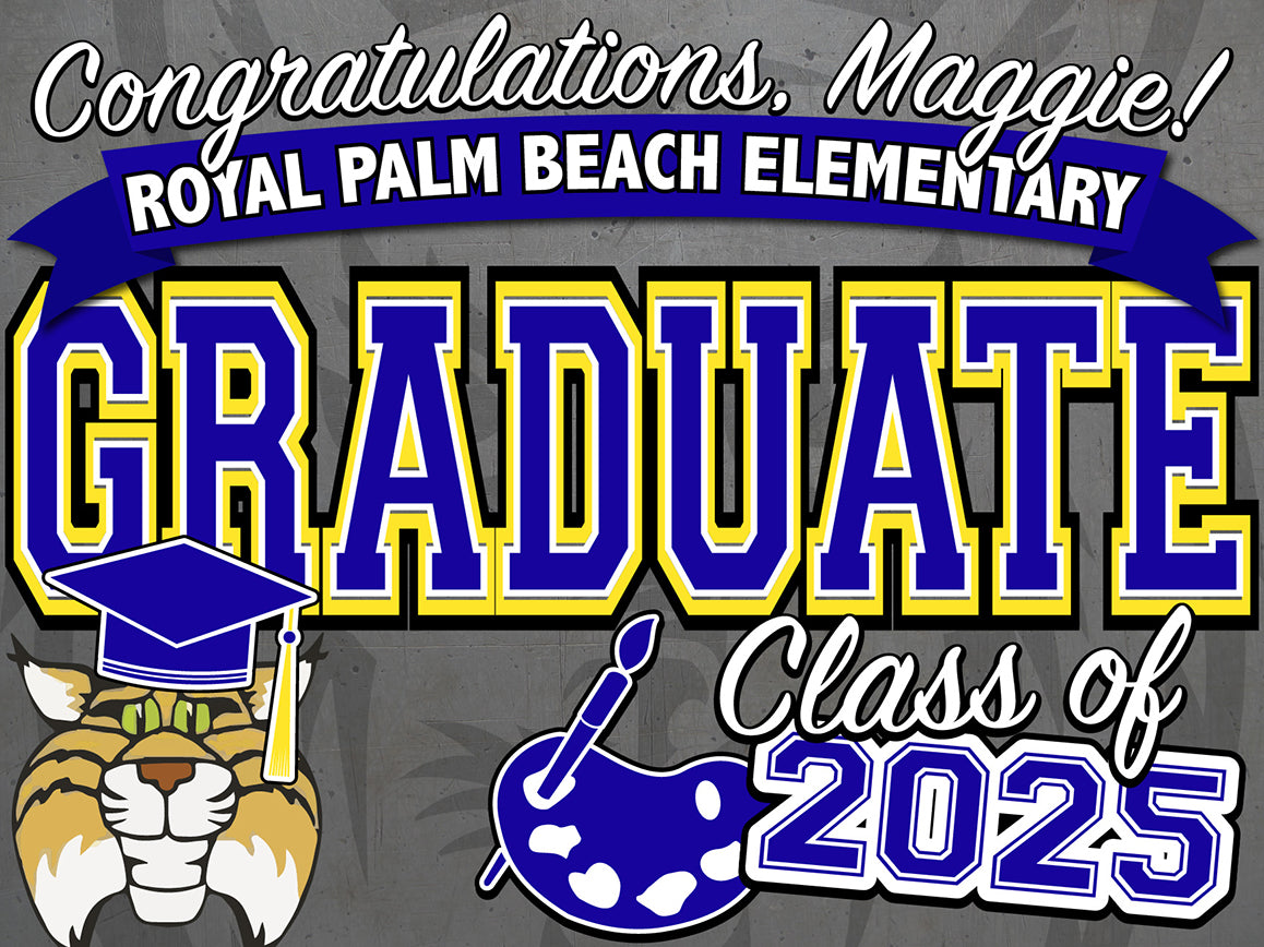 Class of 2025 Grad Sign - Full Color Yard Sign w/ Stand