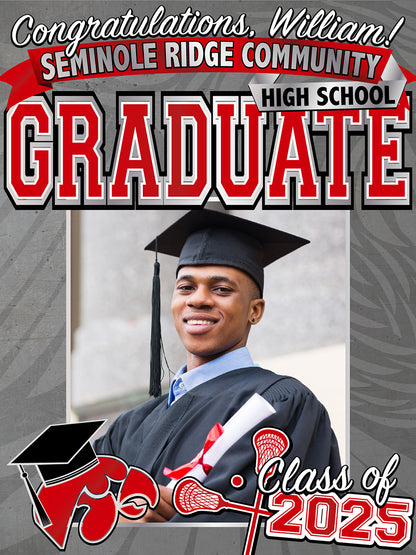 Class of 2025 Grad Sign - Full Color Yard Sign w/ Stand