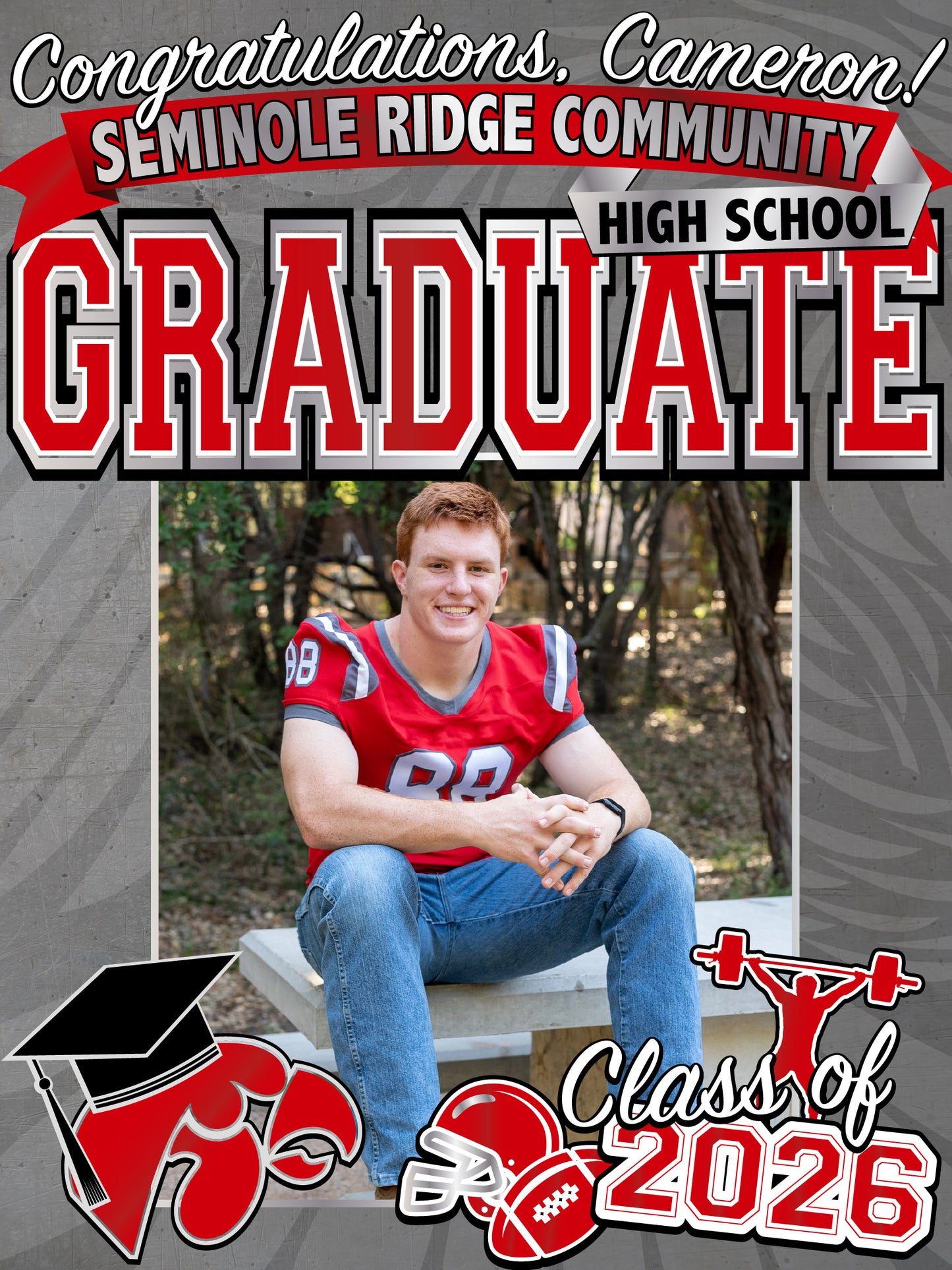 Class of 2026 Grad Sign - Full Color Yard Sign w/ Stand