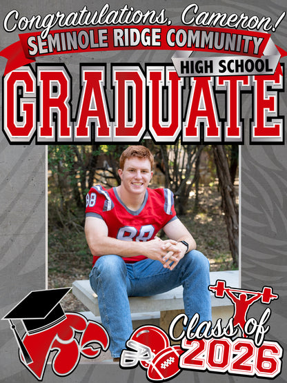 Class of 2026 Grad Sign - Full Color Yard Sign w/ Stand
