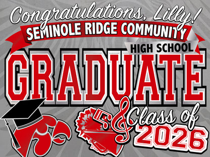 Class of 2026 Grad Sign - Full Color Yard Sign w/ Stand