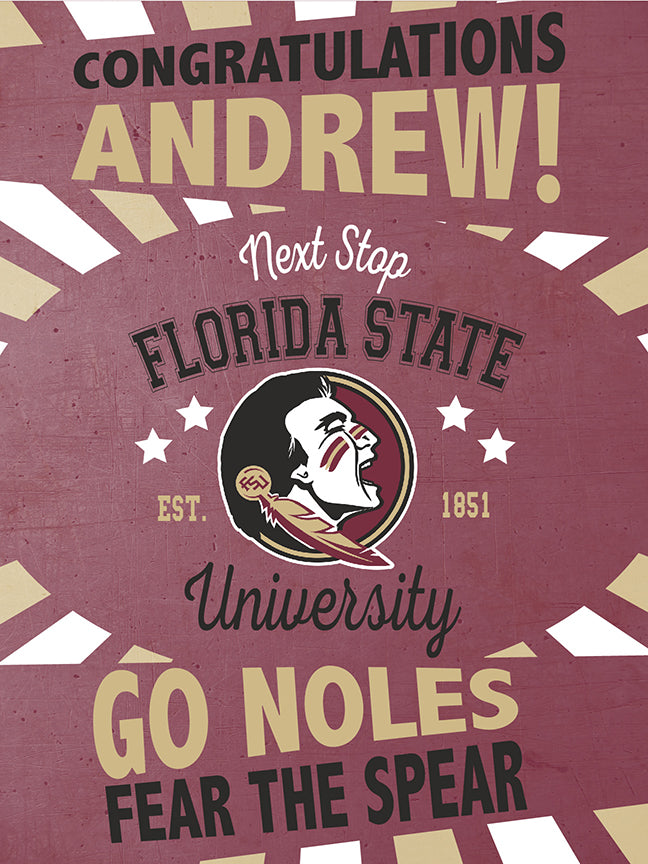 Future College University Congratulations Sign - Full Color Yard Sign w/ Stand