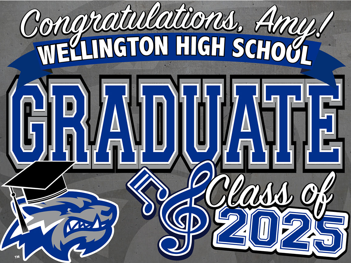 Class of 2025 Grad Sign - Full Color Yard Sign w/ Stand