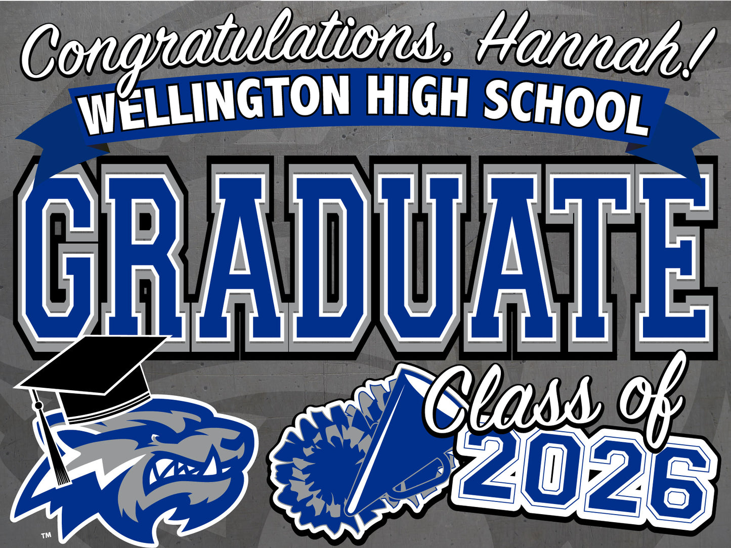 Class of 2026 Grad Sign - Full Color Yard Sign w/ Stand