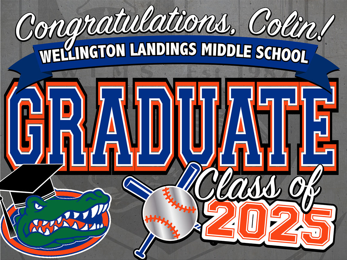 Class of 2025 Grad Sign - Full Color Yard Sign w/ Stand
